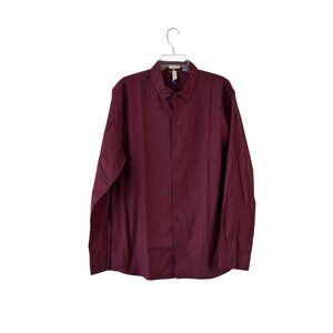 Artefact Mens Slim Fit Dress Shirt Burgundy Size Large Button Down NWOT